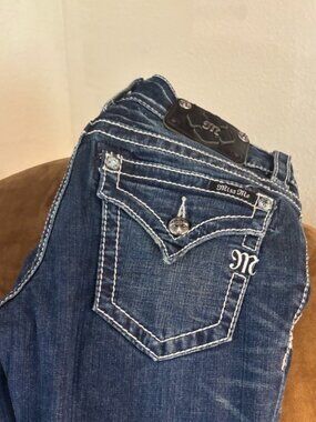 Miss Me Blue Medium Wash Boot Cut Jeans Size 27 Style No J54009B33